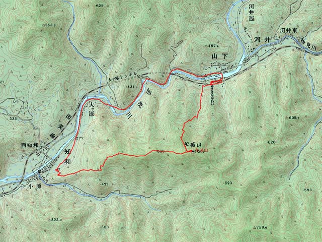 矢筈山−地図