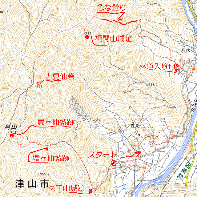 医王山−地図