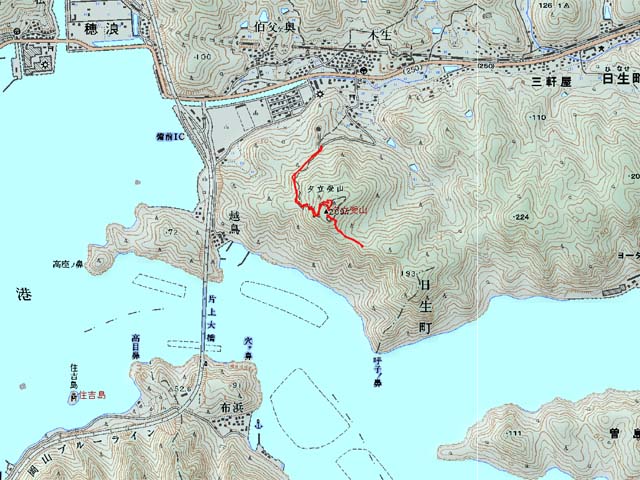 夕立受山−地図