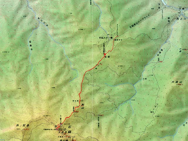 石鎚山−地図
