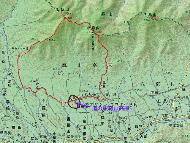 中・上蒜山−地図