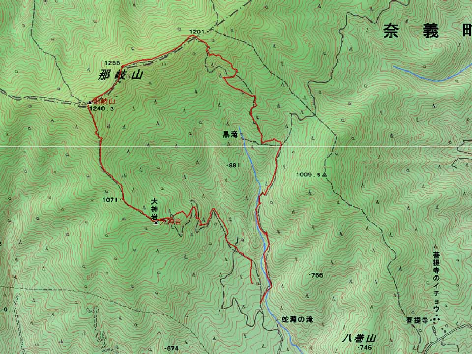 那岐山−地図